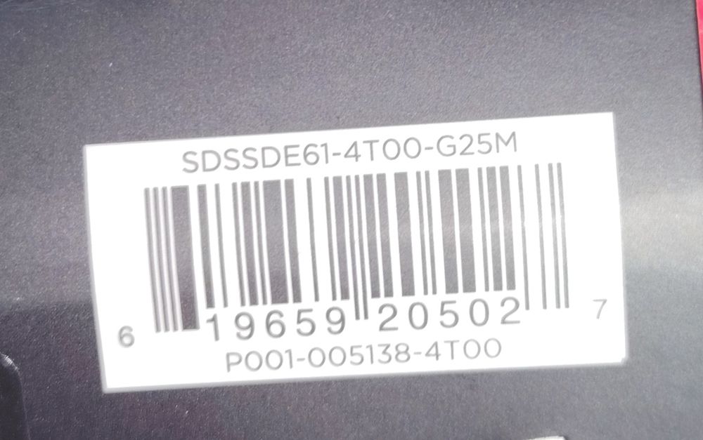 SanDisk Extreme Portable SSD  4 TB, 1050 MB/s, USB-C 3.2 Gen 2