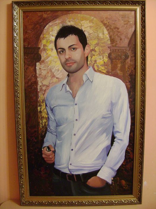 portrete pictate manual (nu digital) in ulei pe pinza.Caricaturi etc