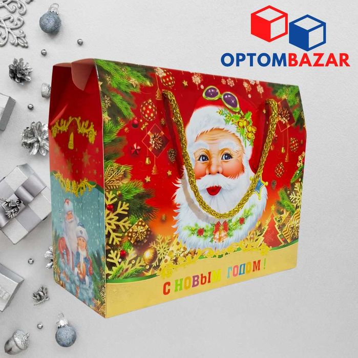 Yangi yil sovg'asi uchun mo'ljallangan, karton karobka optom