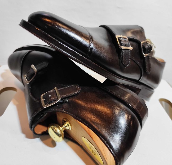 Pantofi monk de lux 40 40.5 41 lucrati manual Arbiter NOI piele natura