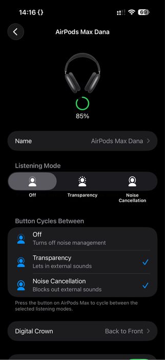 Casti tip AirPods Max UA ANC Albe