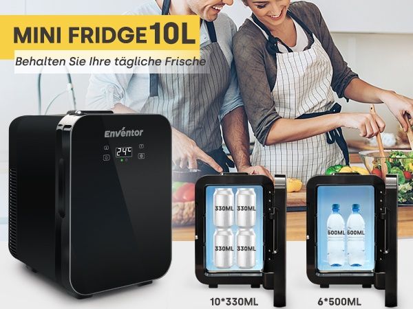 10L Мини Хладилник 12V / 220V, LCD Дисплей, Охлаждане и Затопляне, Enventor