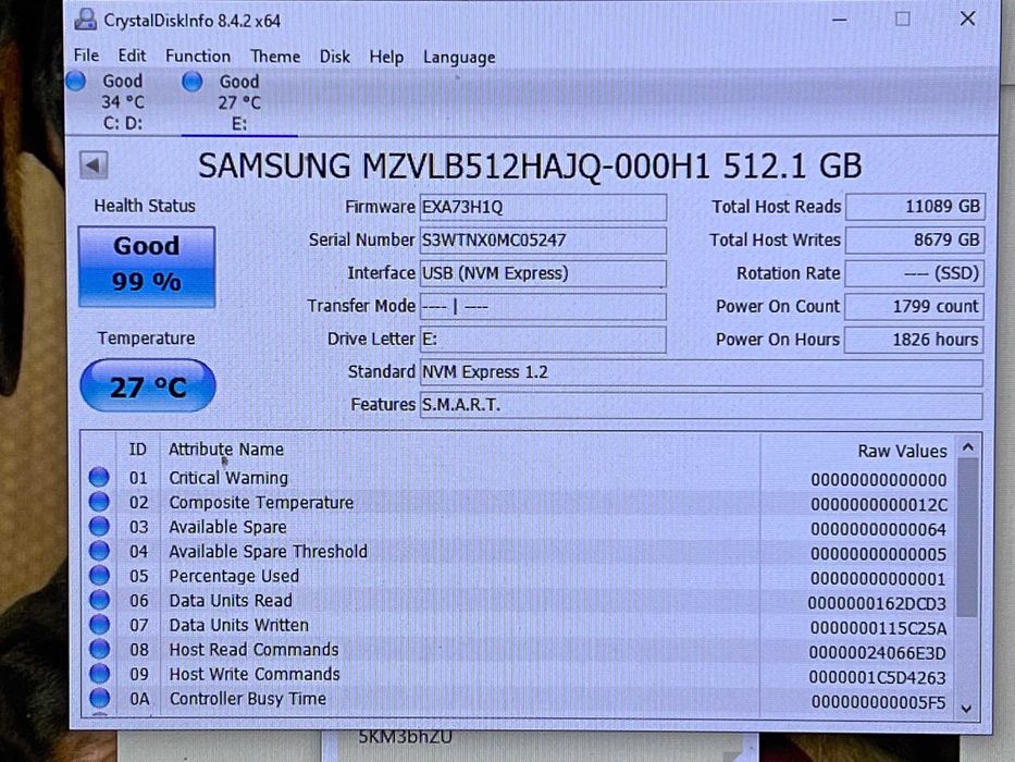 512GB SSD NVMe Samsung 2280 PM981