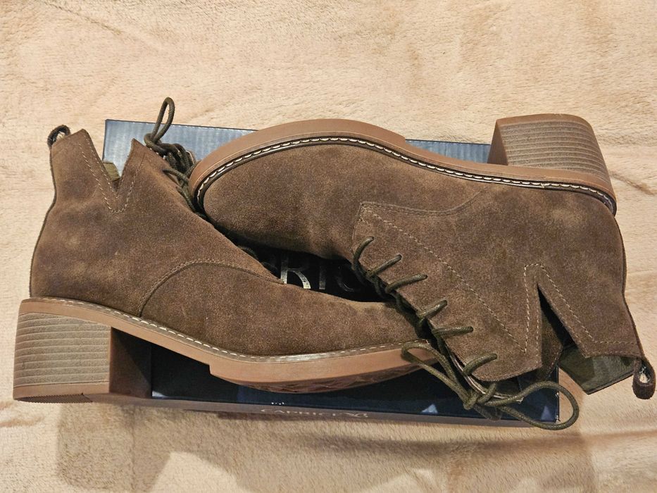 Ghete dama Caprice, noi, piele intoarsa, nr 39