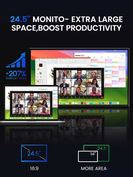 Monitor Portabil UPERFECT 24.5 Inch 2k 165HZ 2550 x 1440