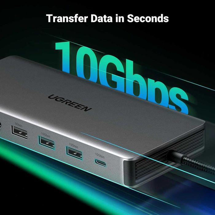 USB C Hub Док станция UGREEN Revodok Pro 13в1 Triple Display 10Gbps