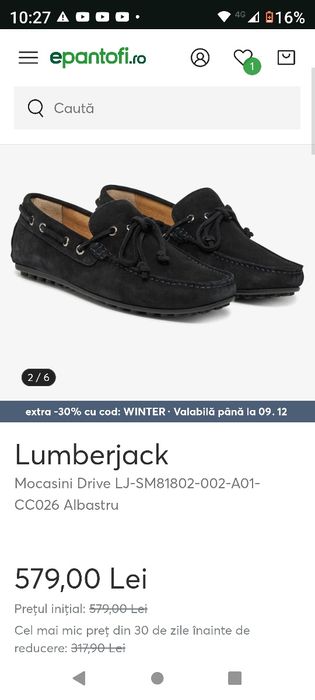 Mocasini piele Lumberjack noi