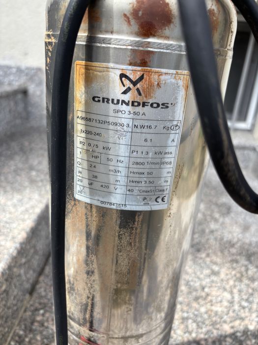 Продавам потапяща помпа за кладенец GRUNDFOS