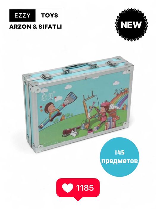 Maktab va bolalar ijodi uchun qalam va bo'yoqlar to'plami