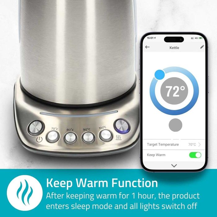 Nedis SmartLife кана Wi-Fi, 1.7л, неръжд. Strix контролер, Android/iOS