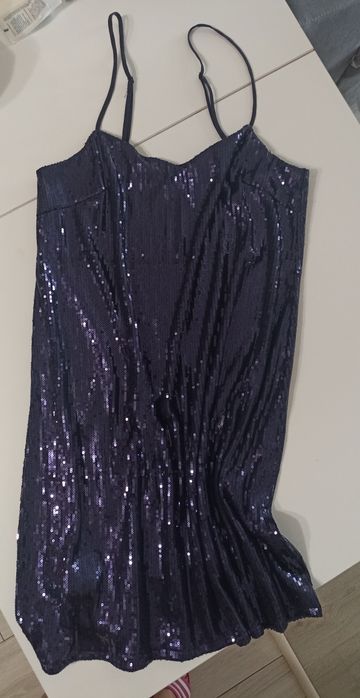 Рокли парти паети блясък бюстие Zara