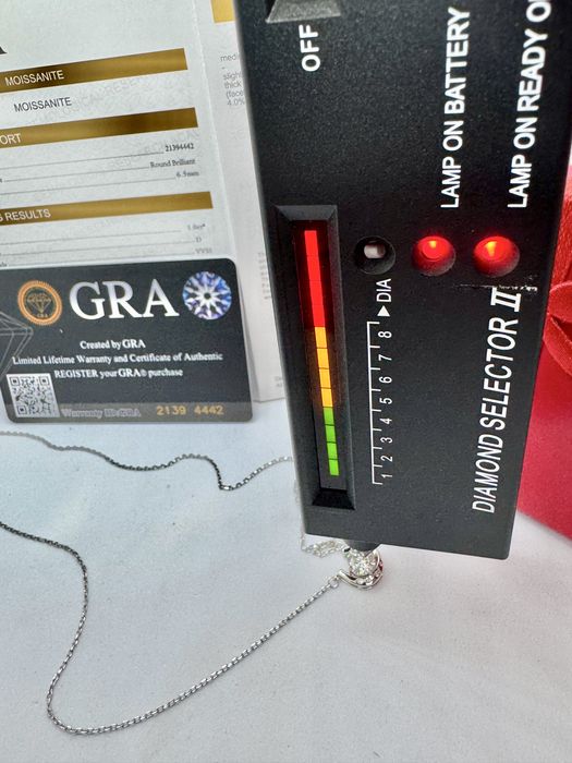Сребърно колие с мойсанит (Диамант) 1 карат