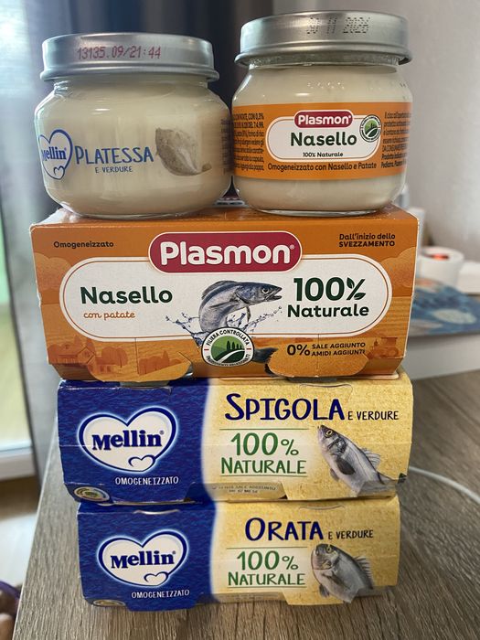 Бебешки пюрета+адаптирано мляко