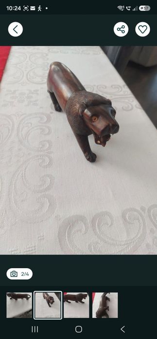 Sculptura lemn leu