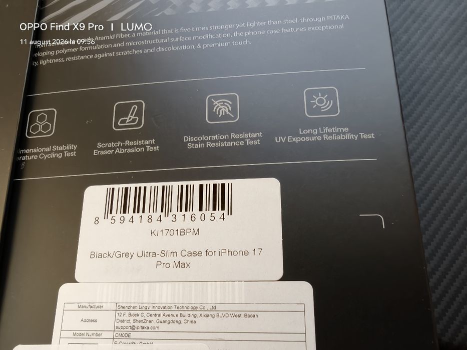 Husa Pitaka Aramid fiber for Iphone 17 Pro Max