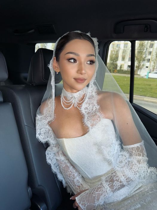 Свадебное платье кружевное рыбка