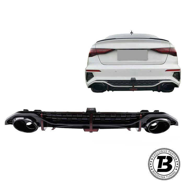 Difuzor Bara Spate cu Ornamente compatibil cu Audi A3 8Y RS3 Design