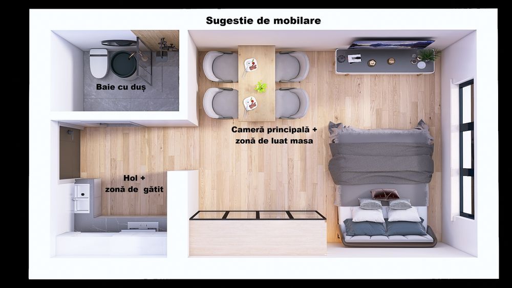 Proprietar vând garsonieră în zona Noua - renovată  2026