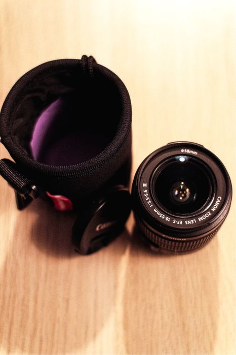 Obiectiv Canon 18-55 III + pouch cadou