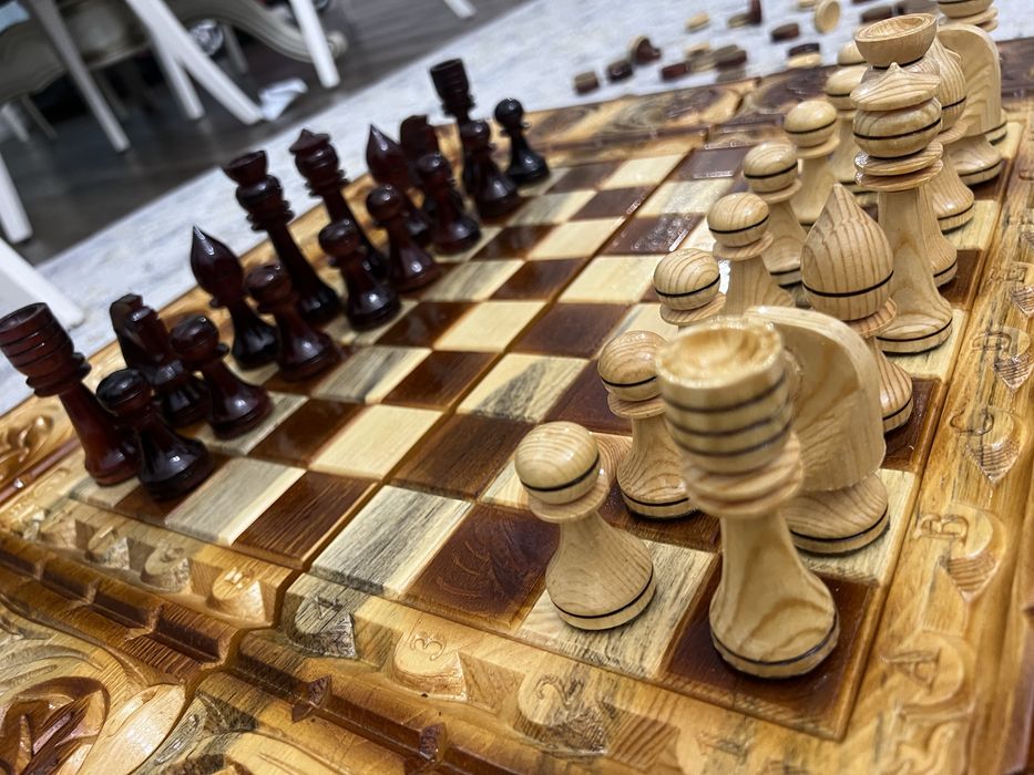 Шахматы-нарды ручной работы