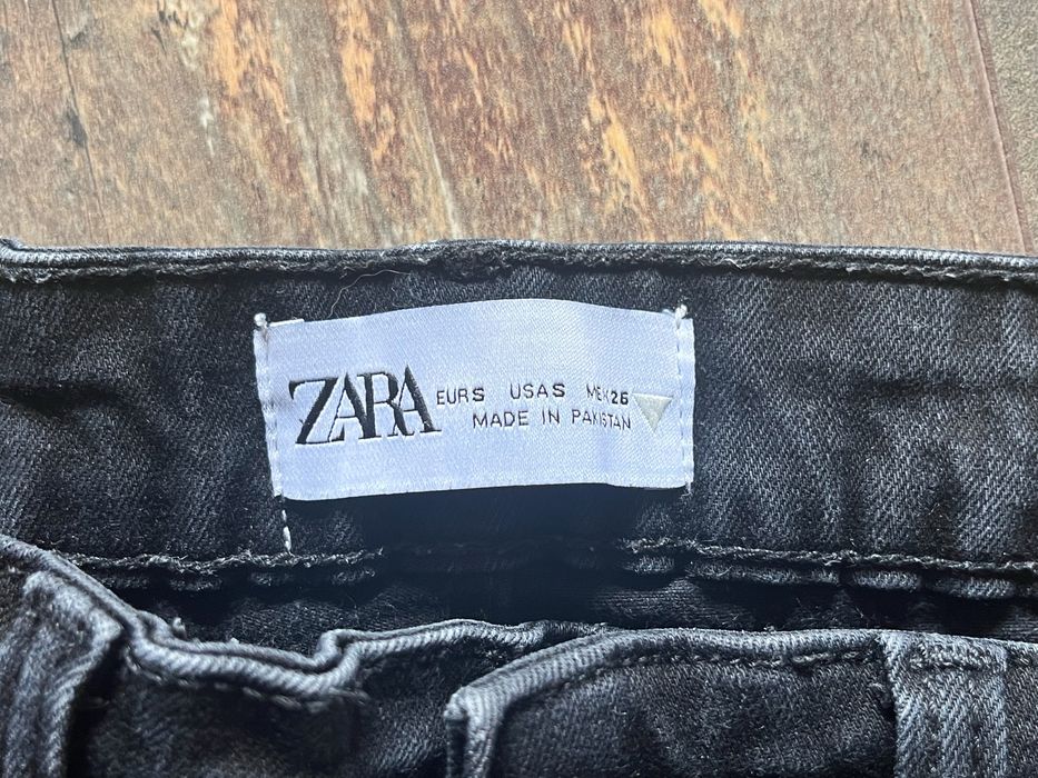 Blugi Zara, skinny, cu talie inalta, negri, marimea 36 / S