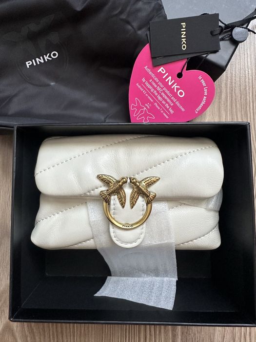 Чисто нова чанта Pinko micro puff бяла