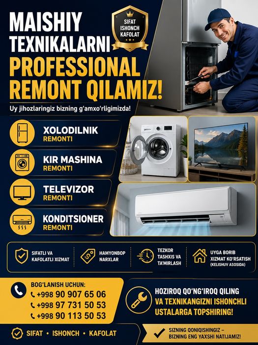Maishiniy texnika remont qilamiza