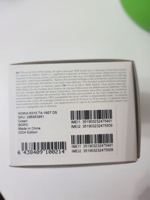 Nokia 6310 dual sim model 2024 TA-1607 nou lot 11/2025
