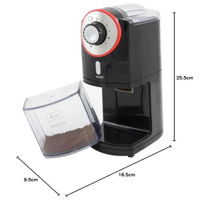 Електрическа кафемелачка Molino, черна/червена