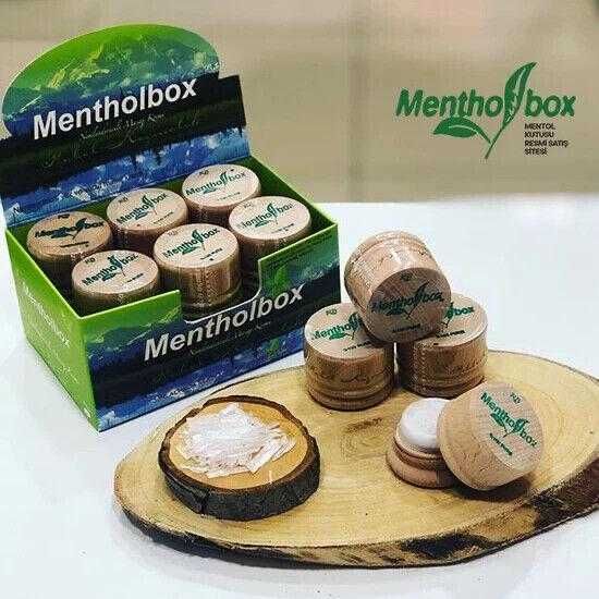 Menthol box & масажен камък с ментол, разтривка около носа, отпушва го
