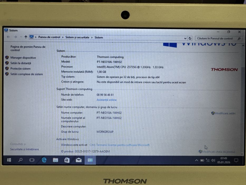 Laptop Thomson cu incarcator