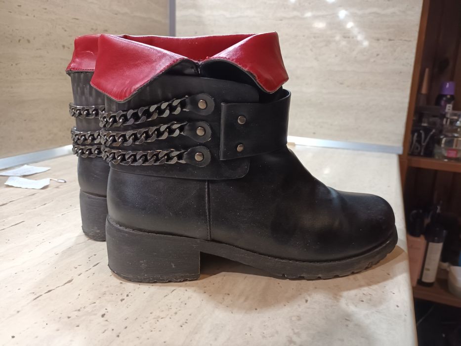 Черни боти, естествена кожа