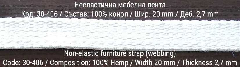 Тапицерски / мебелни ленти от лен и коноп - нееластични (webbing)