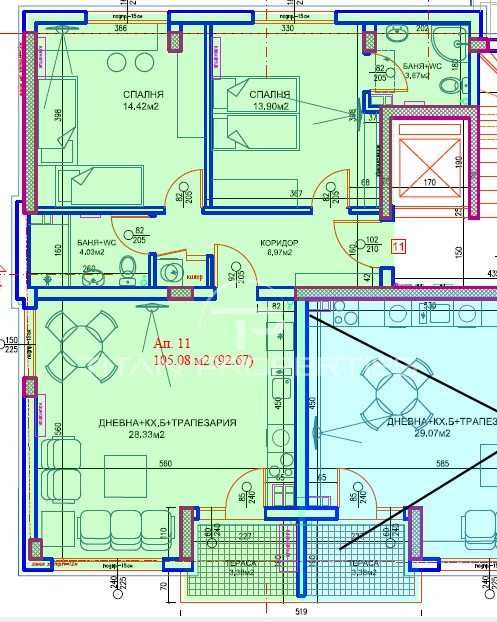 Продава се Тристаен апартамент в Пловдив, Кючук Париж - 105 кв.м за 1251 €/кв.м - Снимка #9