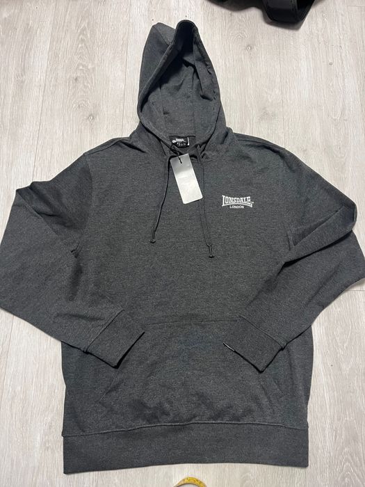 Нов Lonsdale London суичър с качулка тъмносив размер M