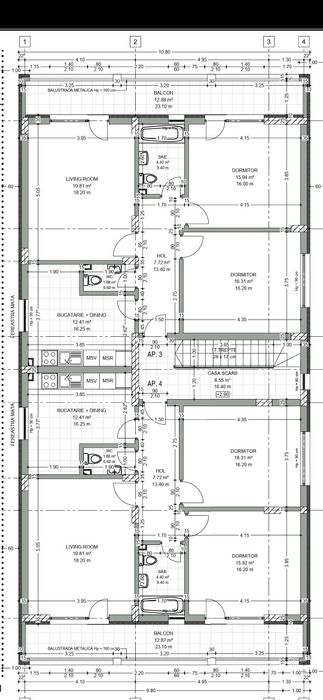 BlocNou Alexandria - Apartament 3 camere 94mp UTILI la curte Central ULTIMELE 4 apartamente disponibile