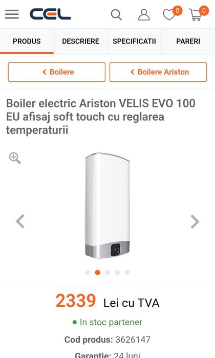 Boiler electric Ariston Velis EVO 100 l
