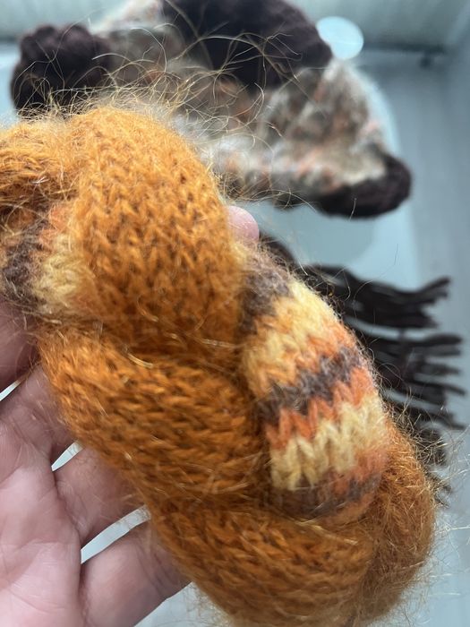 Ръчно плетени шал, шапка и лента + ПОДАРЪК 8 шалчета