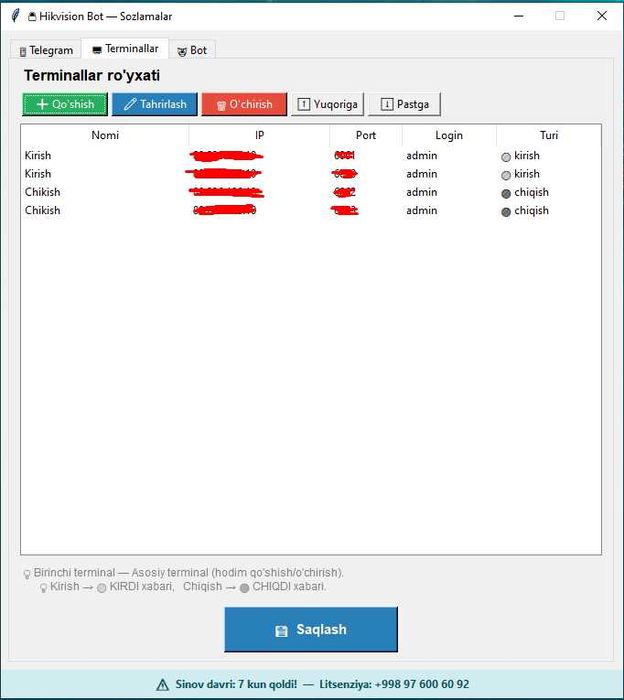 Face-ID Telegram-бот для Hikvision — учёт прихода/ухода сотрудников