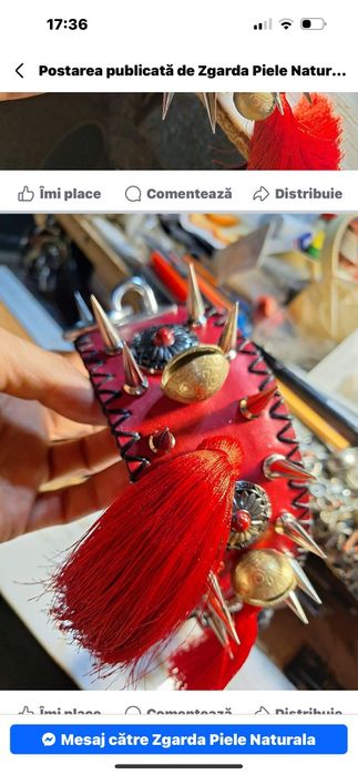 Zgarda piele naturala ( fb) ,calitate ,hand-made