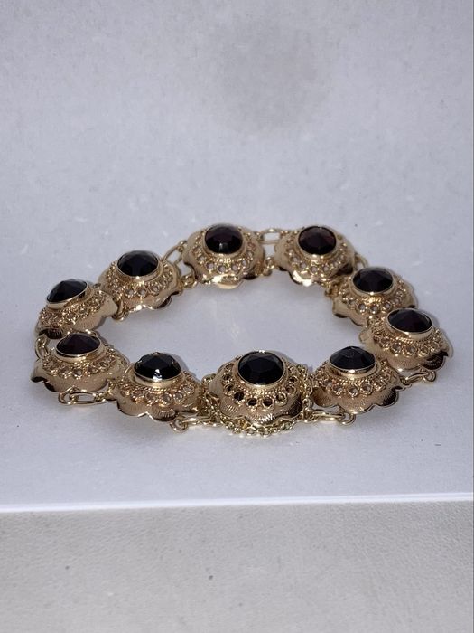 Bratara vintage aur 14kt.cu granate