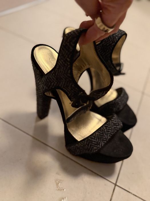 Сандали Ermanno Scervino кожени с вълнен елемент