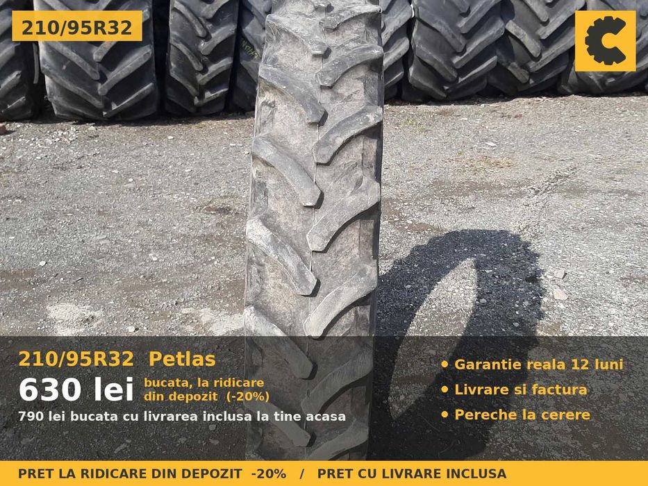Cauciucuri Anvelope 210/95R32 210/95 R32 8.3R32 8.3-32 2109532 Petlas Prasitoare Tractor Roti Inguste SH Second Hand IEFTIN Oferta Pret Bun Reducere