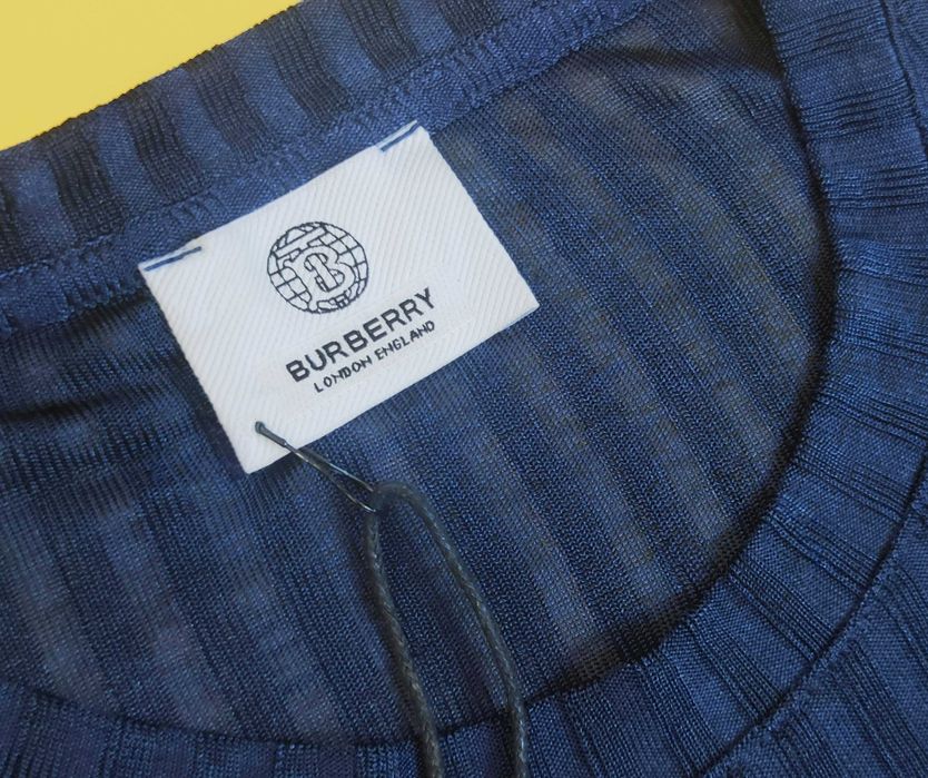 Tricou subțire Burberry Azure Blue