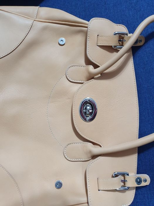 Geanta piele office camel -noua