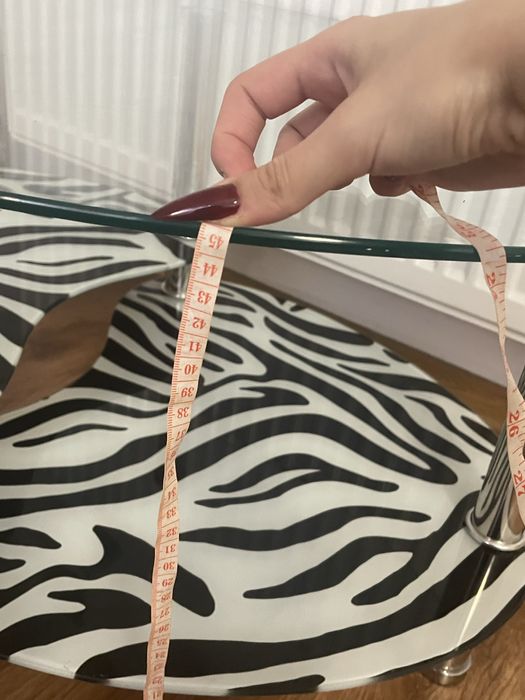 Vand masuta de cafea din sticla cu model zebra
