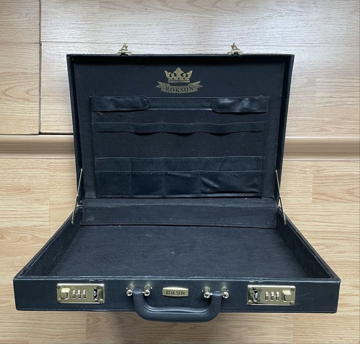 Geanta/servieta/diplomat din piele cu cifru negru