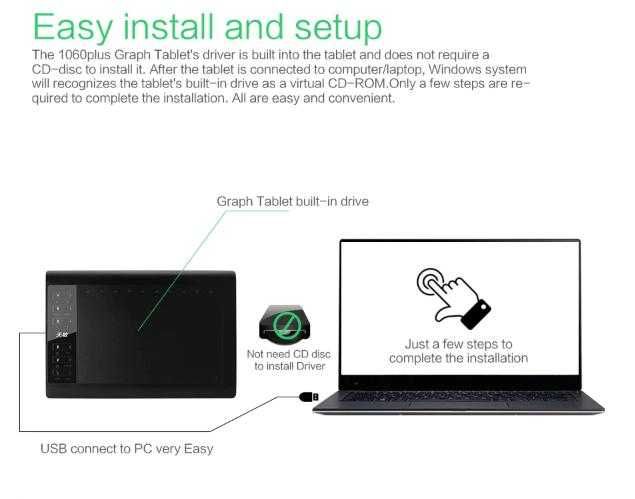 36см 10" Графичен Таблет за Рисуване 8192 Нива 233PPS 5080LPI FULL HD