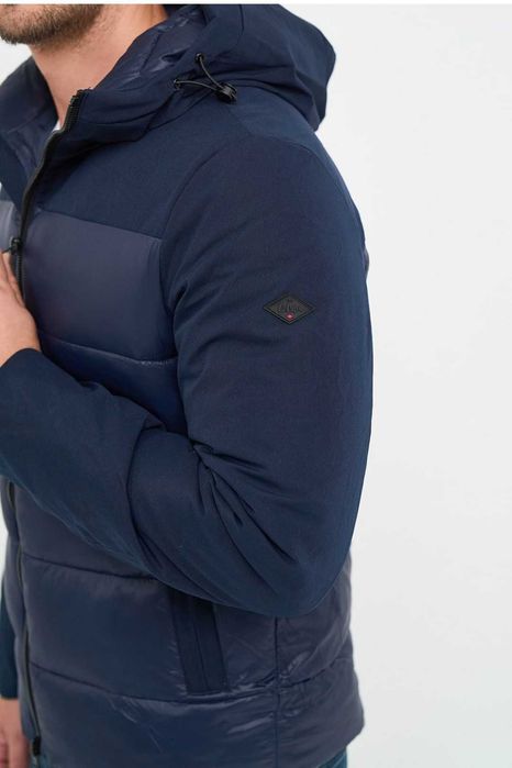 Lee Cooper Капитонирано зимно яке с качулка, Тъмносин