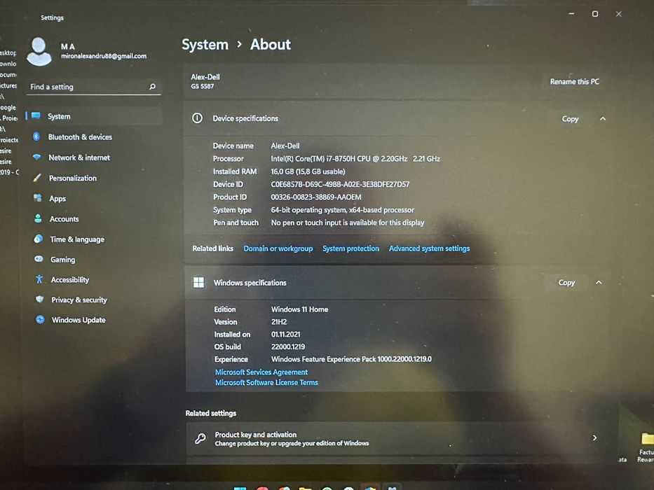 Dell G5 15 i7-8750H, 16 GB RAM, SSD+HDD 1TB, GTX 1050 TI
